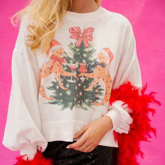 christmas cat crew sweater