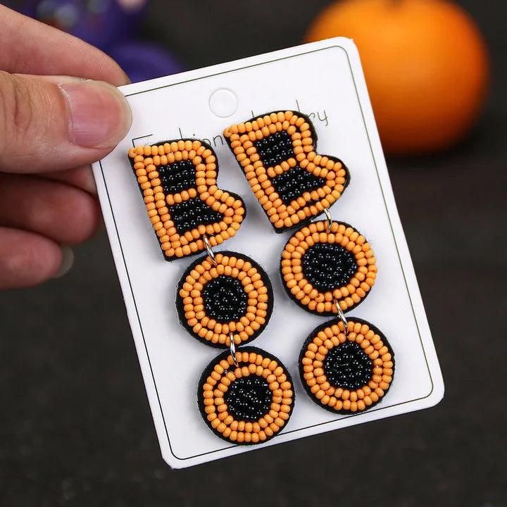 halloween beaded earrings - basil boutique