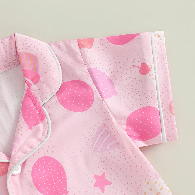 birthday girl kids pajama set