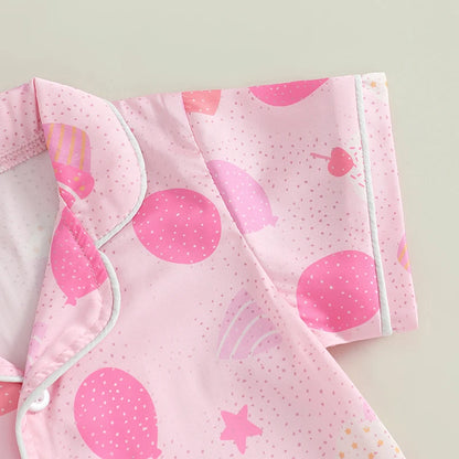 birthday girl kids pajama set