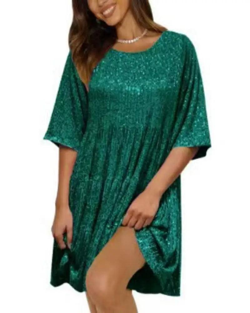 ruffle sequin party dress - basil boutique