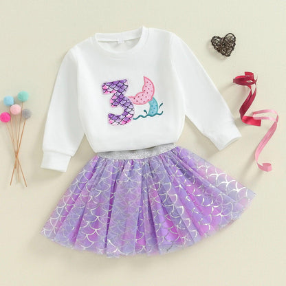 mermaid birthday kids outfit - basil boutique