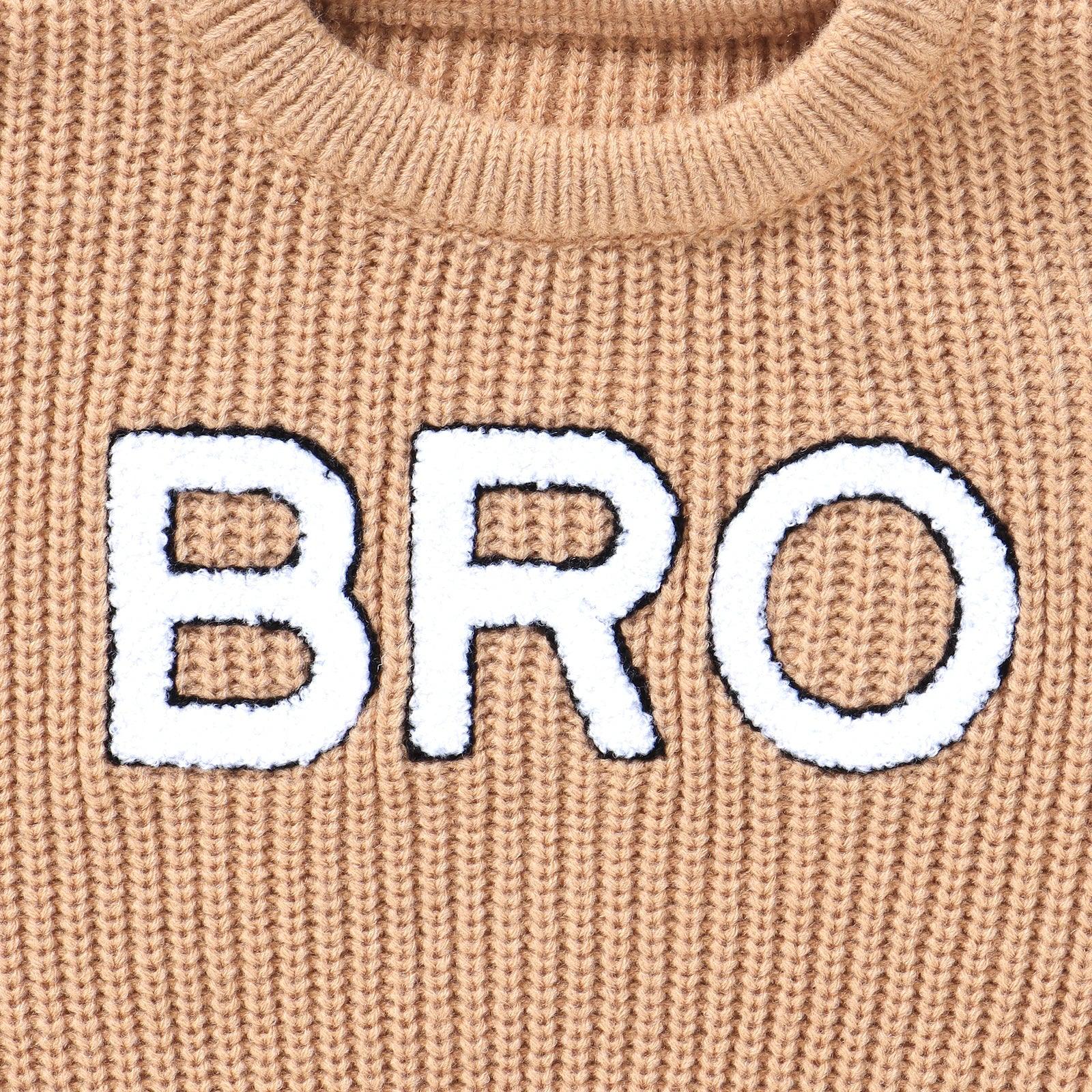 bro knit kids crew sweater - basil boutique