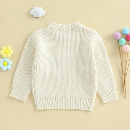 mama's bestie floral knit kids crew sweater