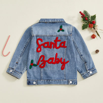 santa baby kids denim jacket