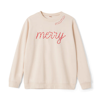 mama + mini merry matching crew sweatshirts