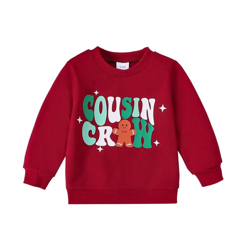 cousin crew christmas kids crew sweatshirt - basil boutique