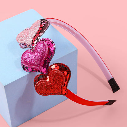 sweet heart glitter headband