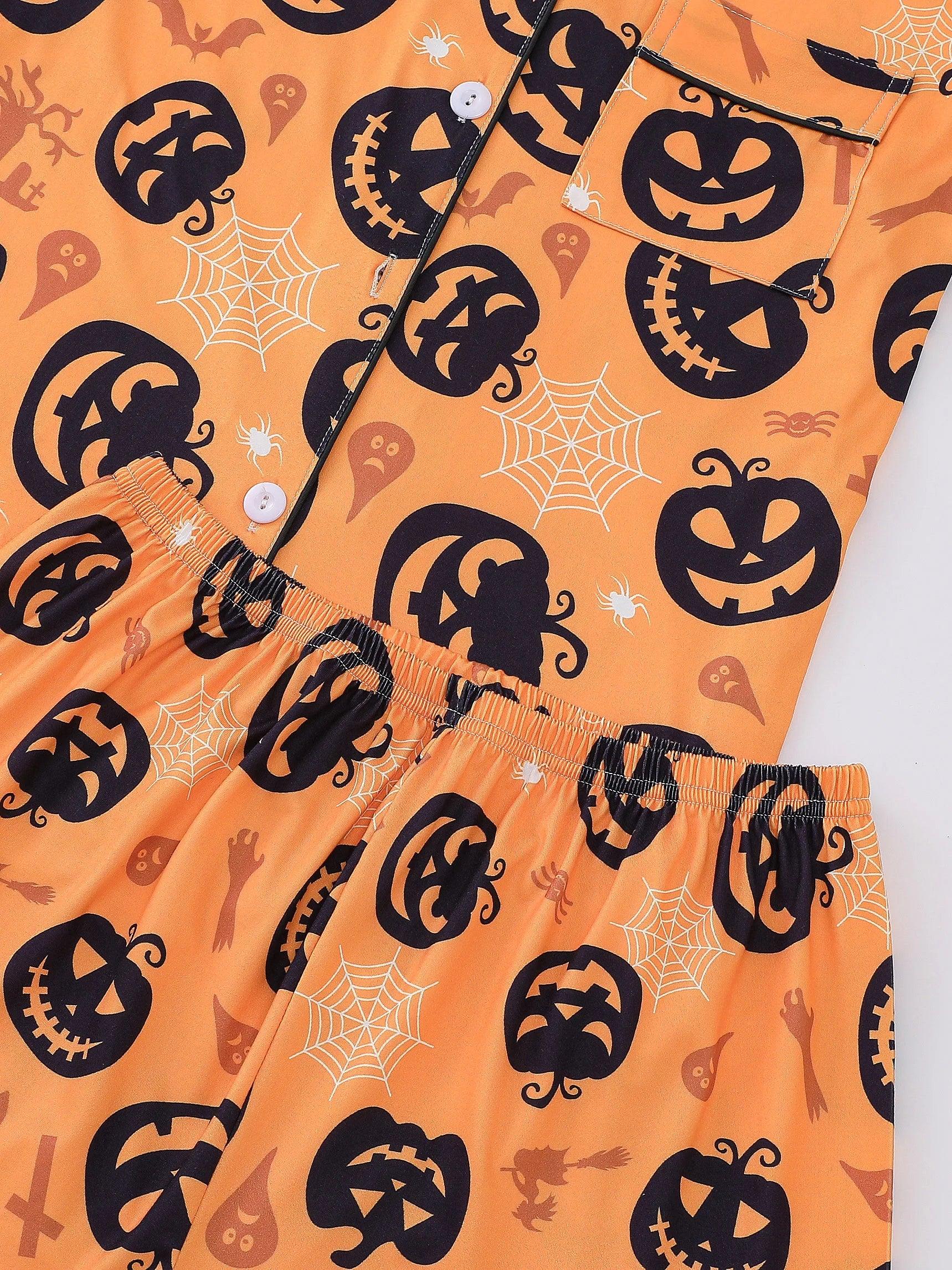 jack-o-lantern pajamas - basil boutique