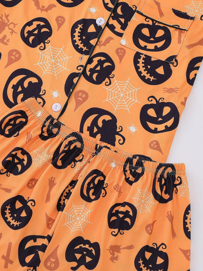 jack-o-lantern pajamas - basil boutique