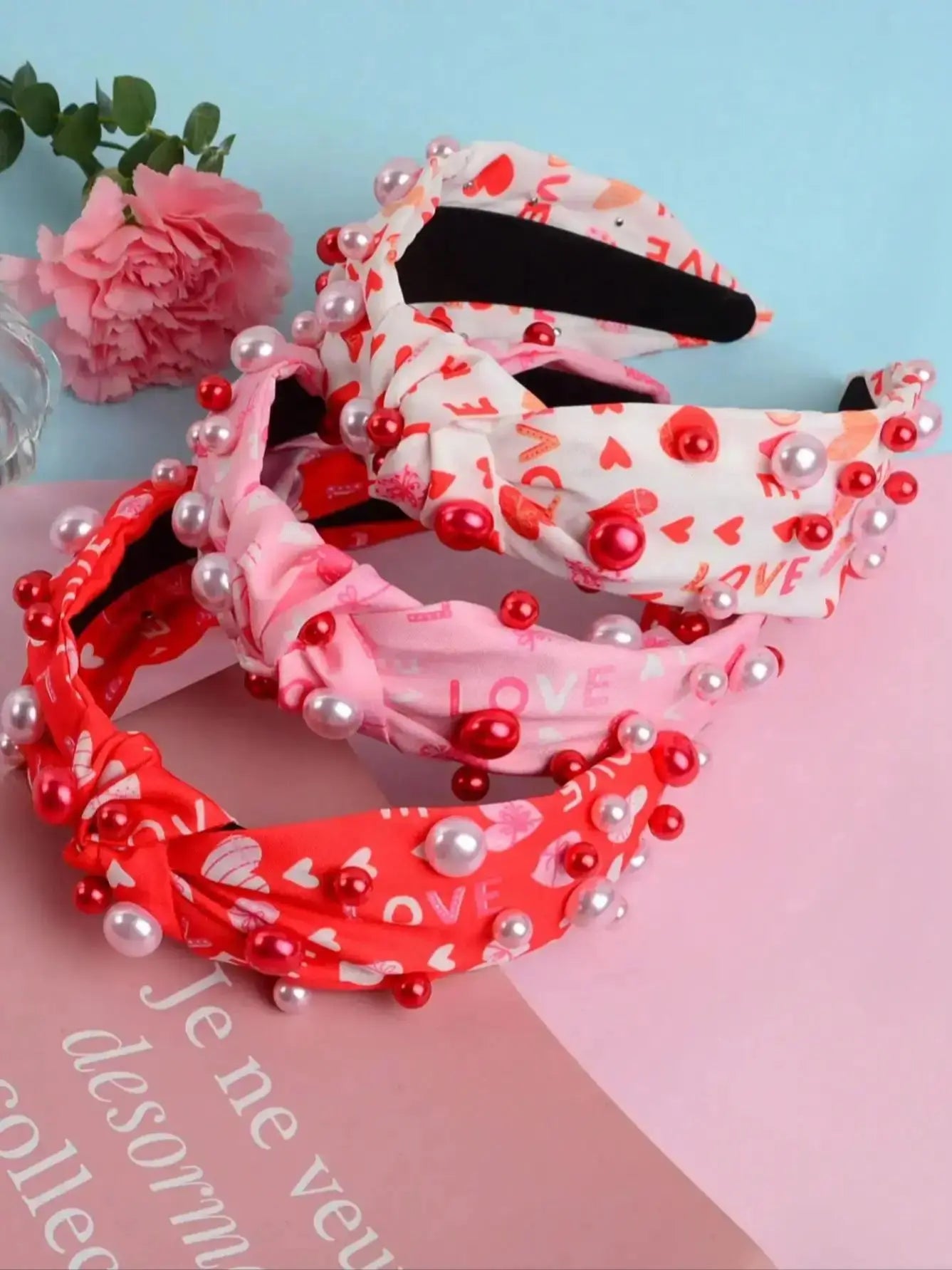 love + pearls headband