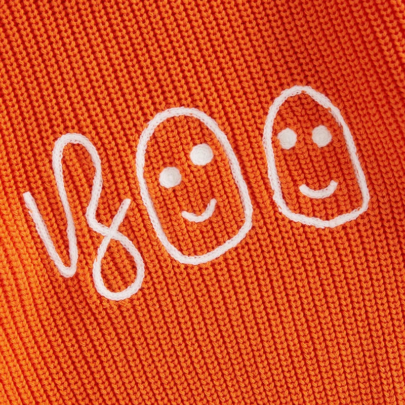 boo ghost knit kids crew sweater