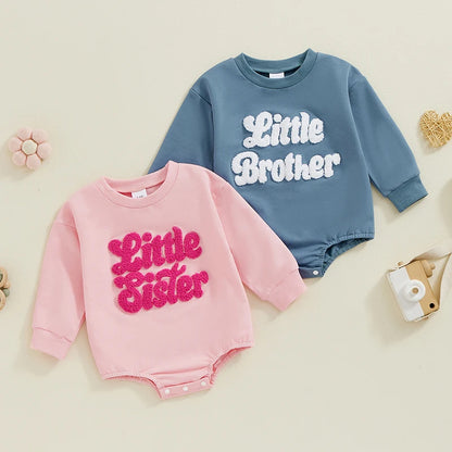 little brother + sister retro onesies