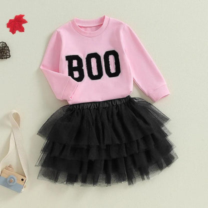 boo tulle kids outfit - basil boutique