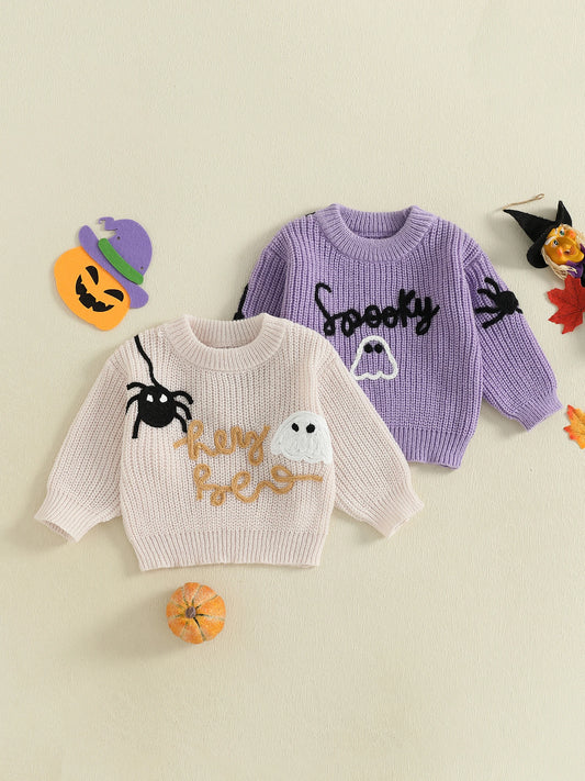 halloween knit kids crew sweaters