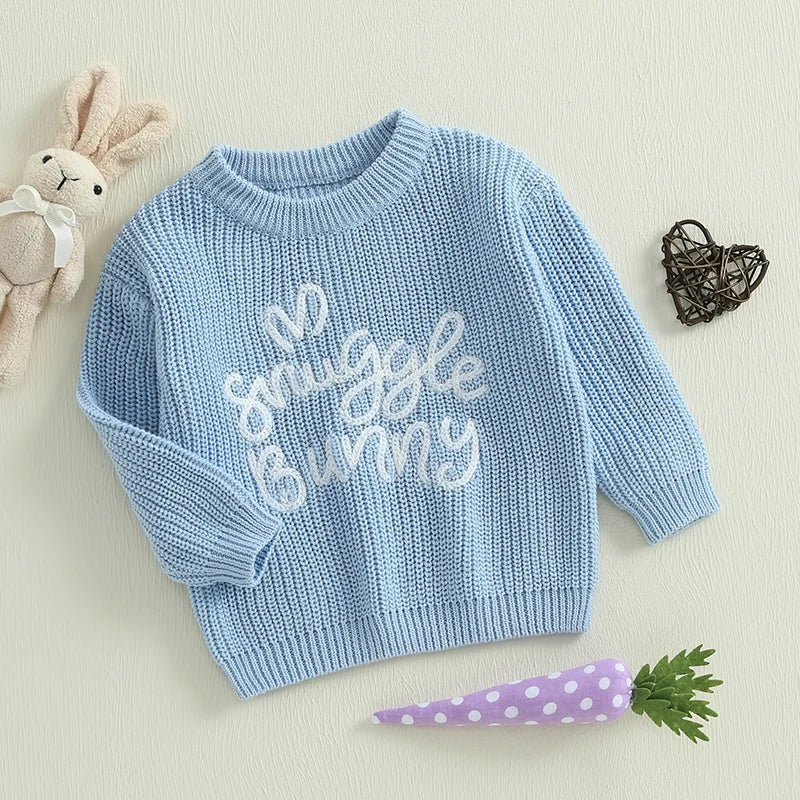 easter bunny knit kids crew sweater