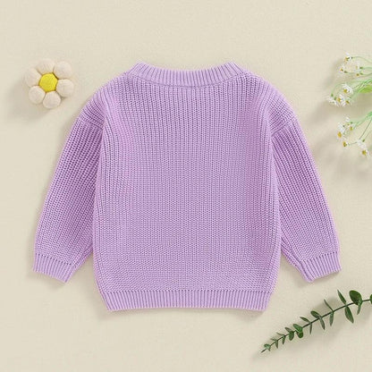 big sister floral kids crew sweater - basil boutique