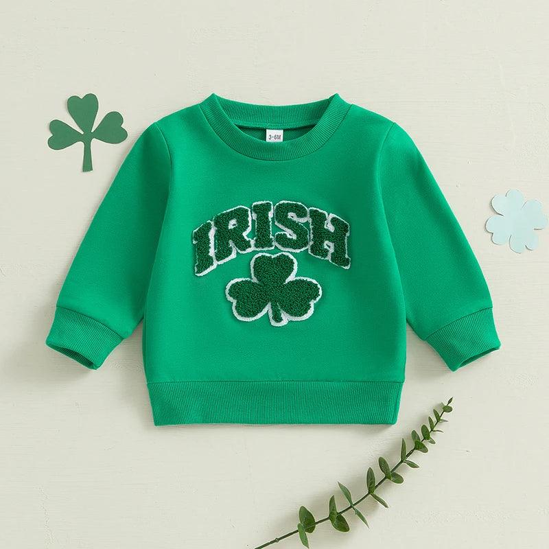 irish shamrock kids crew sweatshirt