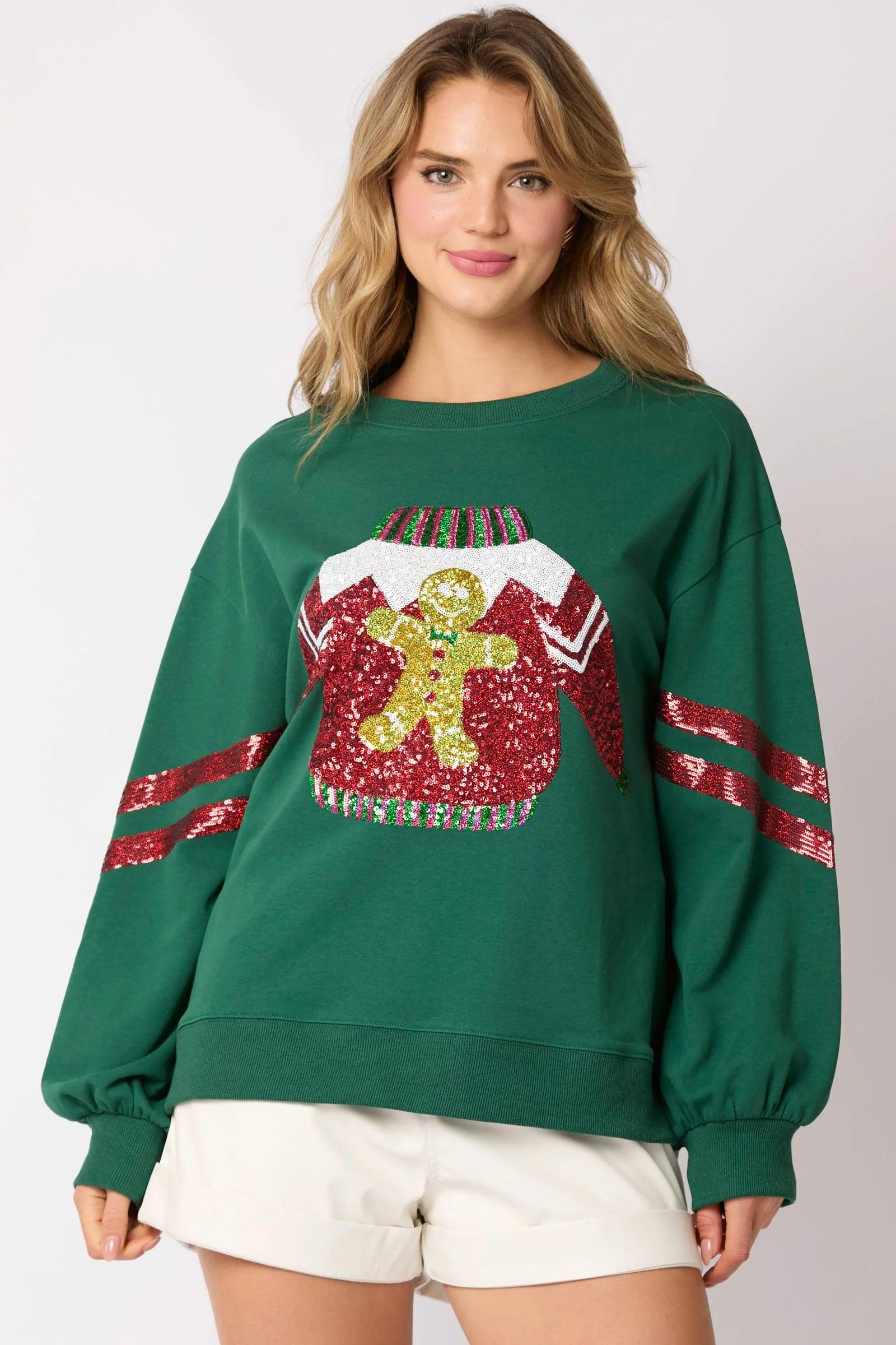 ugly sequin crew sweaters - basil boutique