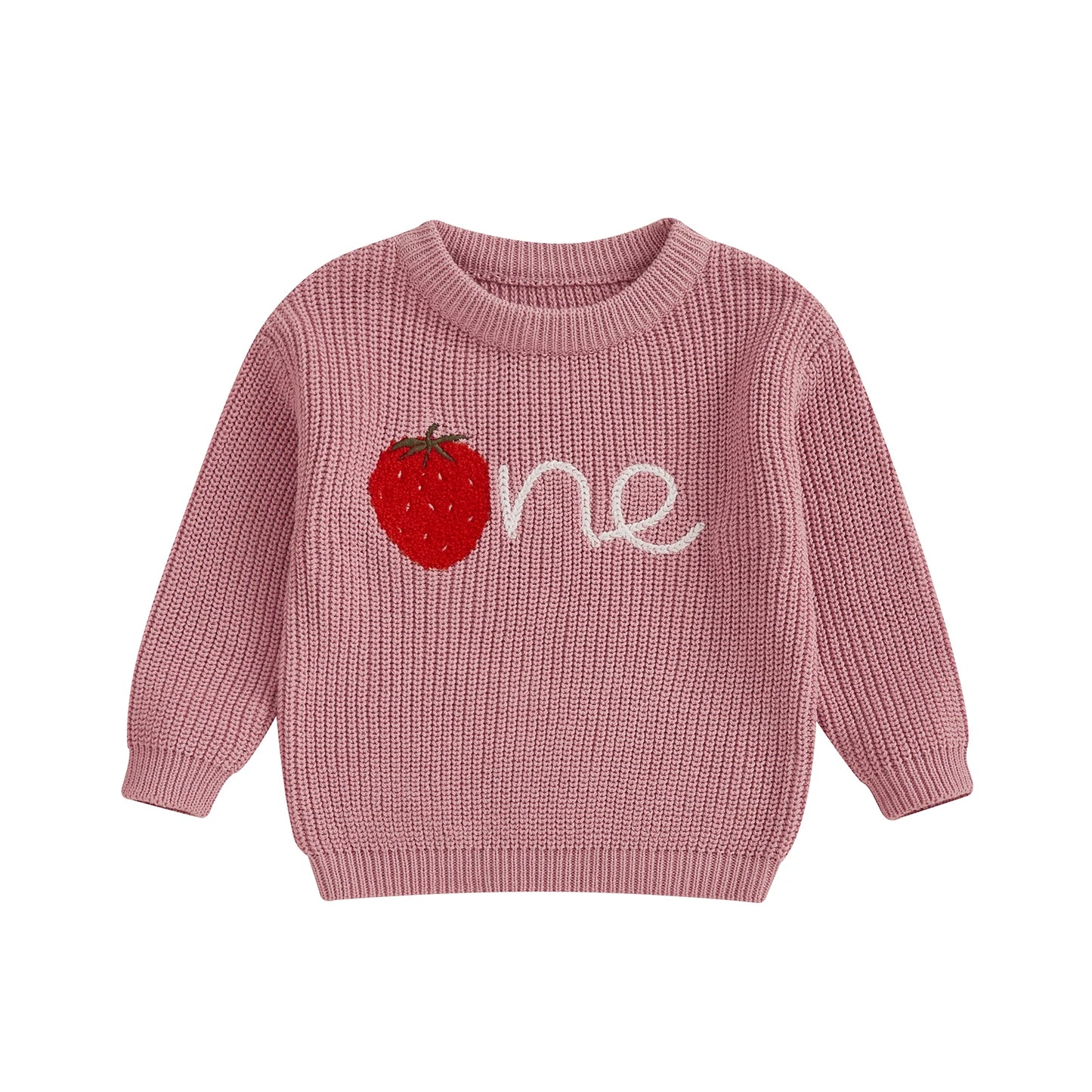 strawberry one kids knit crew sweater