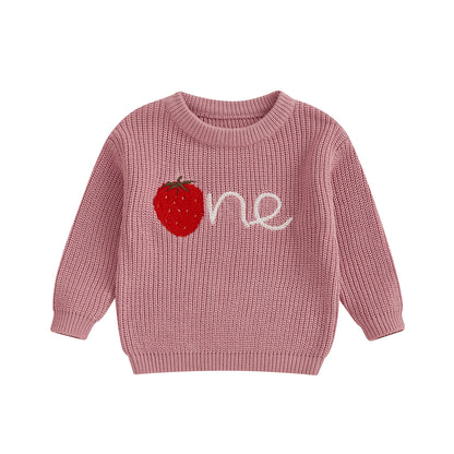 strawberry one kids knit crew sweater