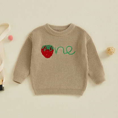 strawberry one kids knit crew sweater
