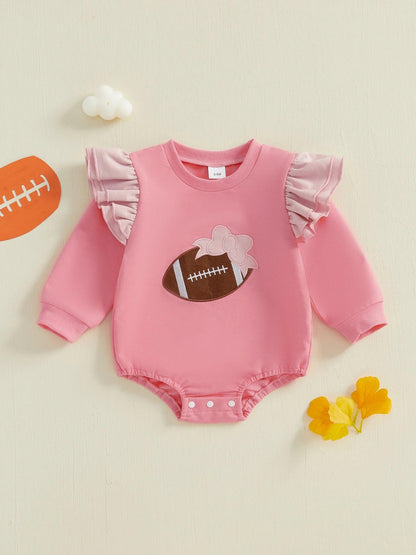 football ruffle onesie