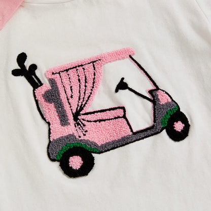 golf cart shirt + skirt kids outfit