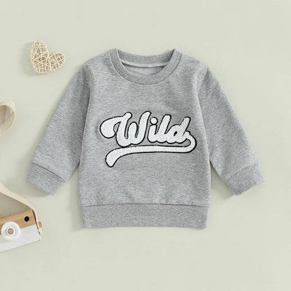 wild vintage kids crew sweatshirt - basil boutique