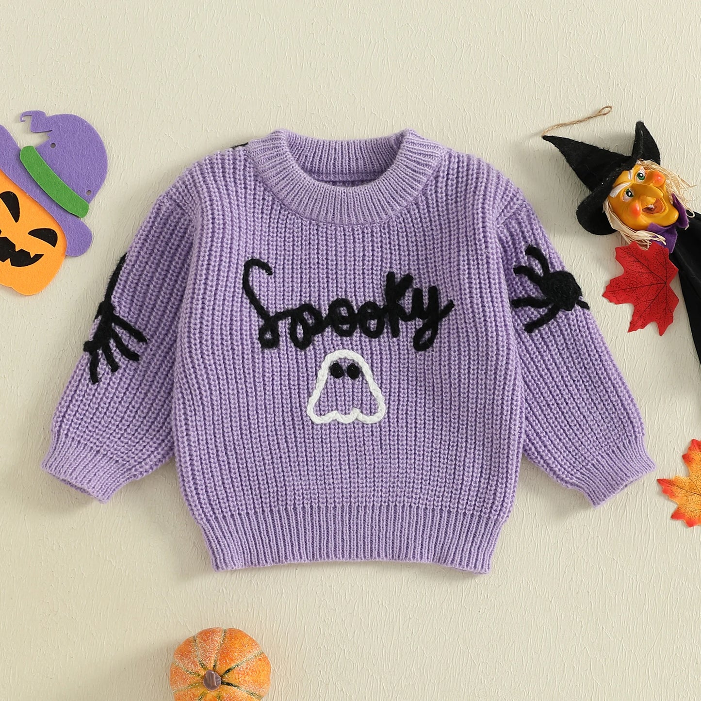 halloween knit kids crew sweaters