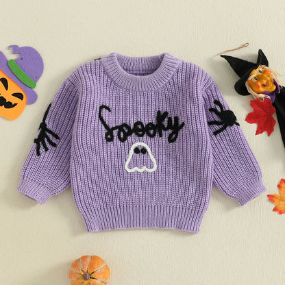 halloween knit kids crew sweaters