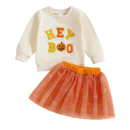 halloween tulle kids outfits - basil boutique