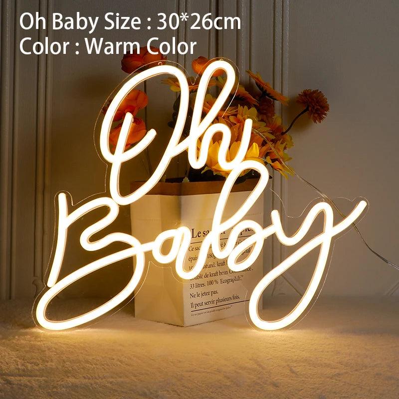 oh baby neon sign - basil boutique