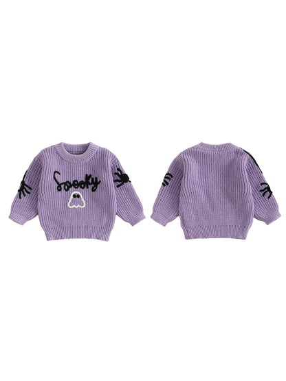 halloween knit kids crew sweaters