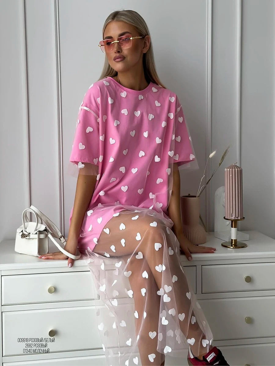 heart mesh tops + dresses