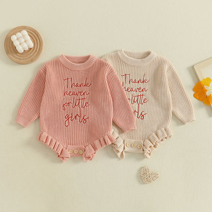 thank heaven for little girls ruffle onesie