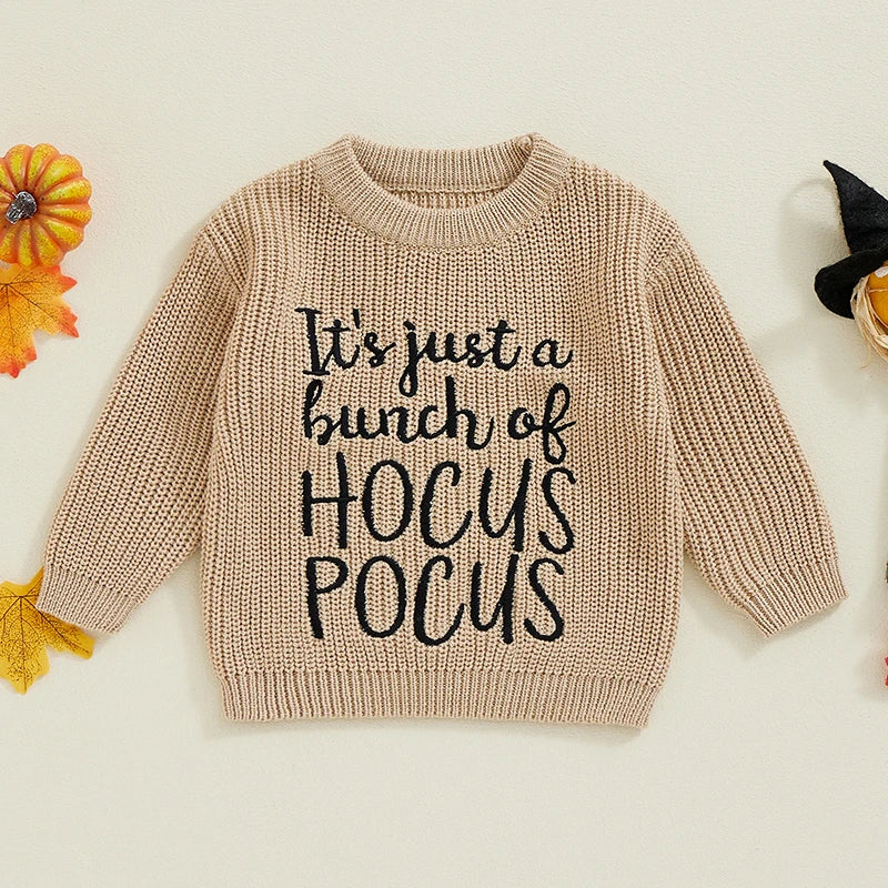 it's just a bunch of hocus pocus knit kids crew sweater