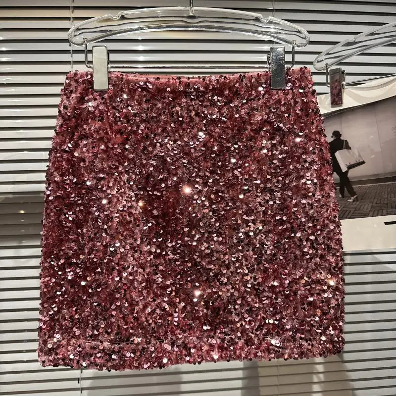 fashion sequin mini skirt - basil boutique