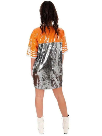 number 16 sequin t-shirt dress - basil boutique