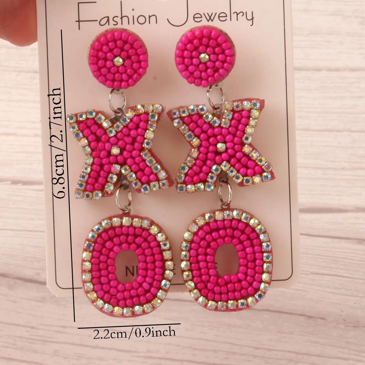 xo beaded earrings - basil boutique