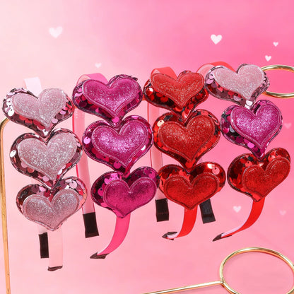 sweet heart glitter headband