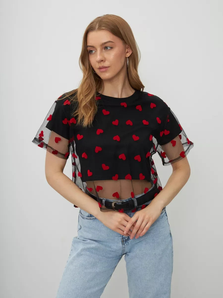 heart mesh tops + dresses