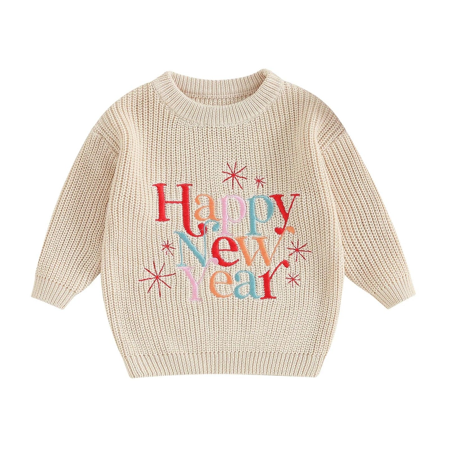 happy new year knit kids sweater - basil boutique