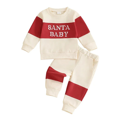 santa baby block kids outfit