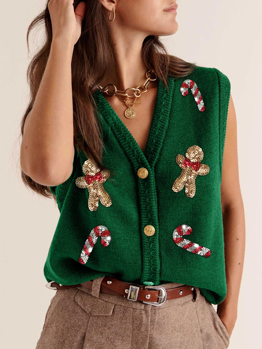 christmas sequin vest