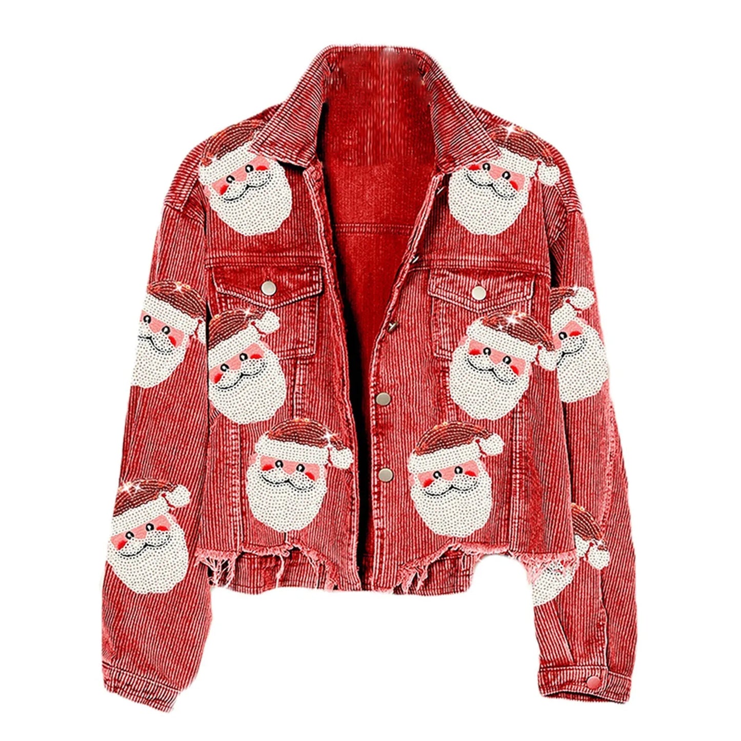 santa claus sequin cropped jacket