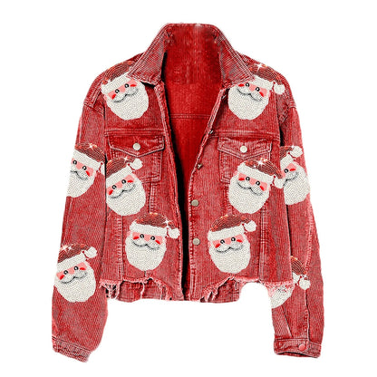 santa claus sequin cropped jacket