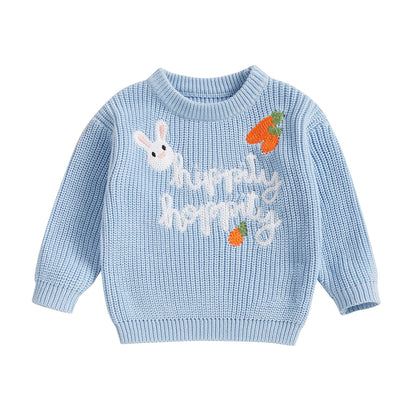 hippity hoppity knit kids crew sweater