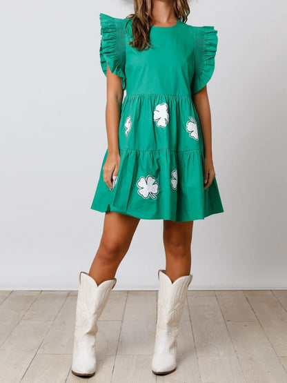 lucky clover sequin dress