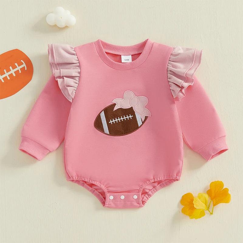 football ruffle onesie